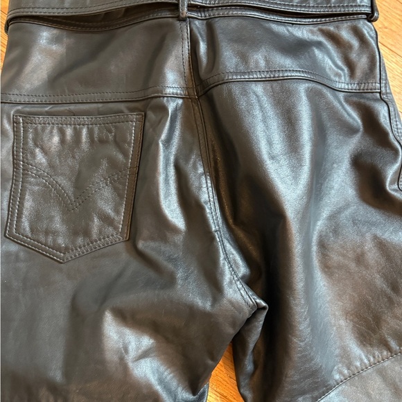 VINTAGE AMF era Harley Davidson Leather Pants with Belt 36 - Picture 6 of 8